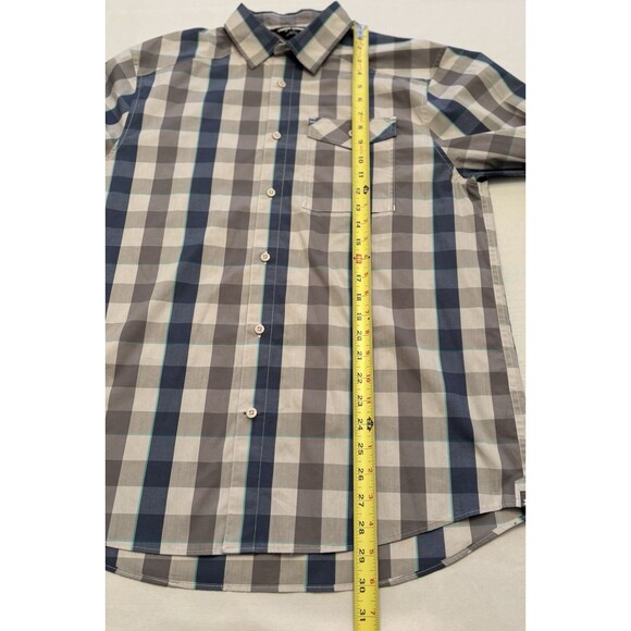 UNDER ARMOUR Tactical Shirt Mens Medium Blue Gray Plaid Button Up LS Performance - Picture 11 of 11